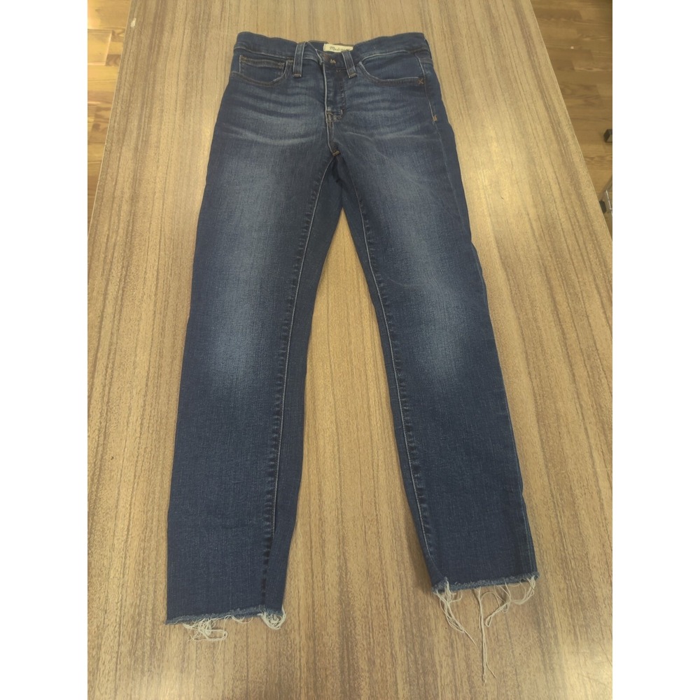 Madewell Dark Blue Raw Hem Skinny Jeans